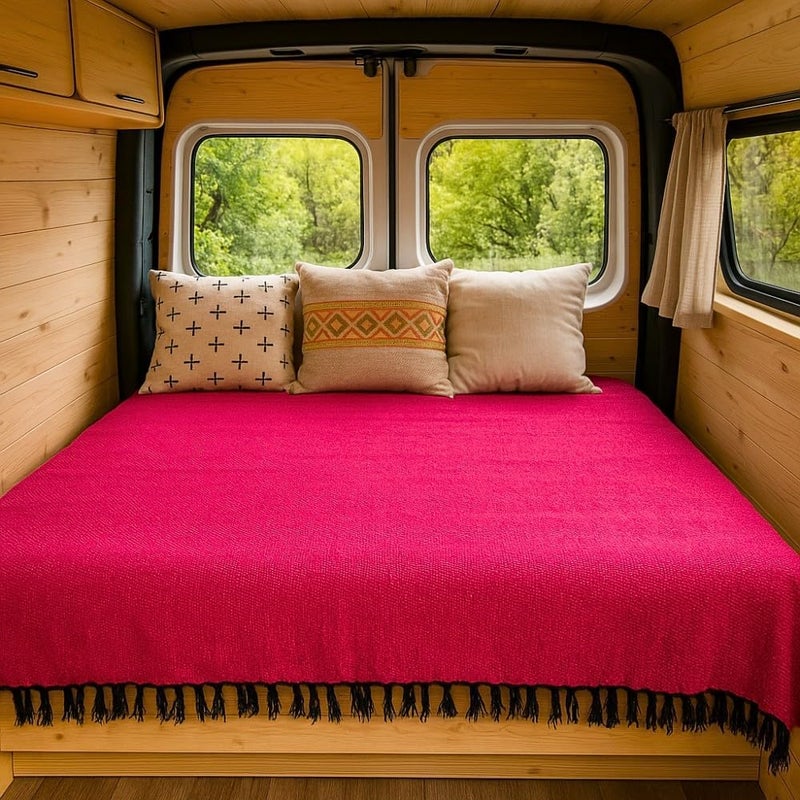 Open Road Goods Solid Color Mexican Yoga Blanket – Large Handwoven Throw for Yoga, Beach, Camping or Home – Soft and Durable Cotton Blend - Image 2